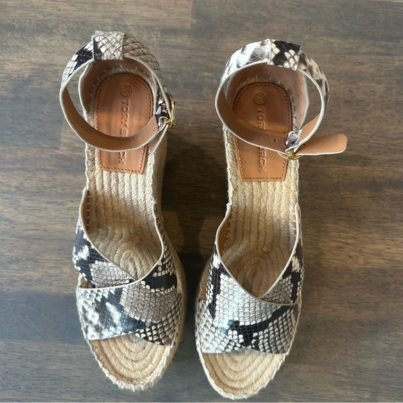 Tory Burch Selby Snake Print Espadrille Wedge Sandal NWOT - Picture 4 of 7